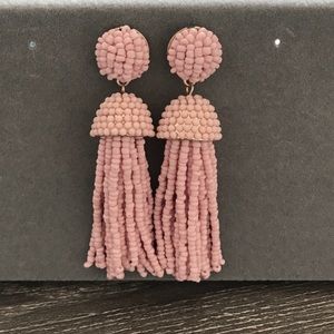 Beaded tassel earrings PINK